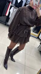 Tasarım Vatkalı Kemerli Elbise