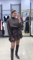 Tasarım Vatkalı Kemerli Elbise