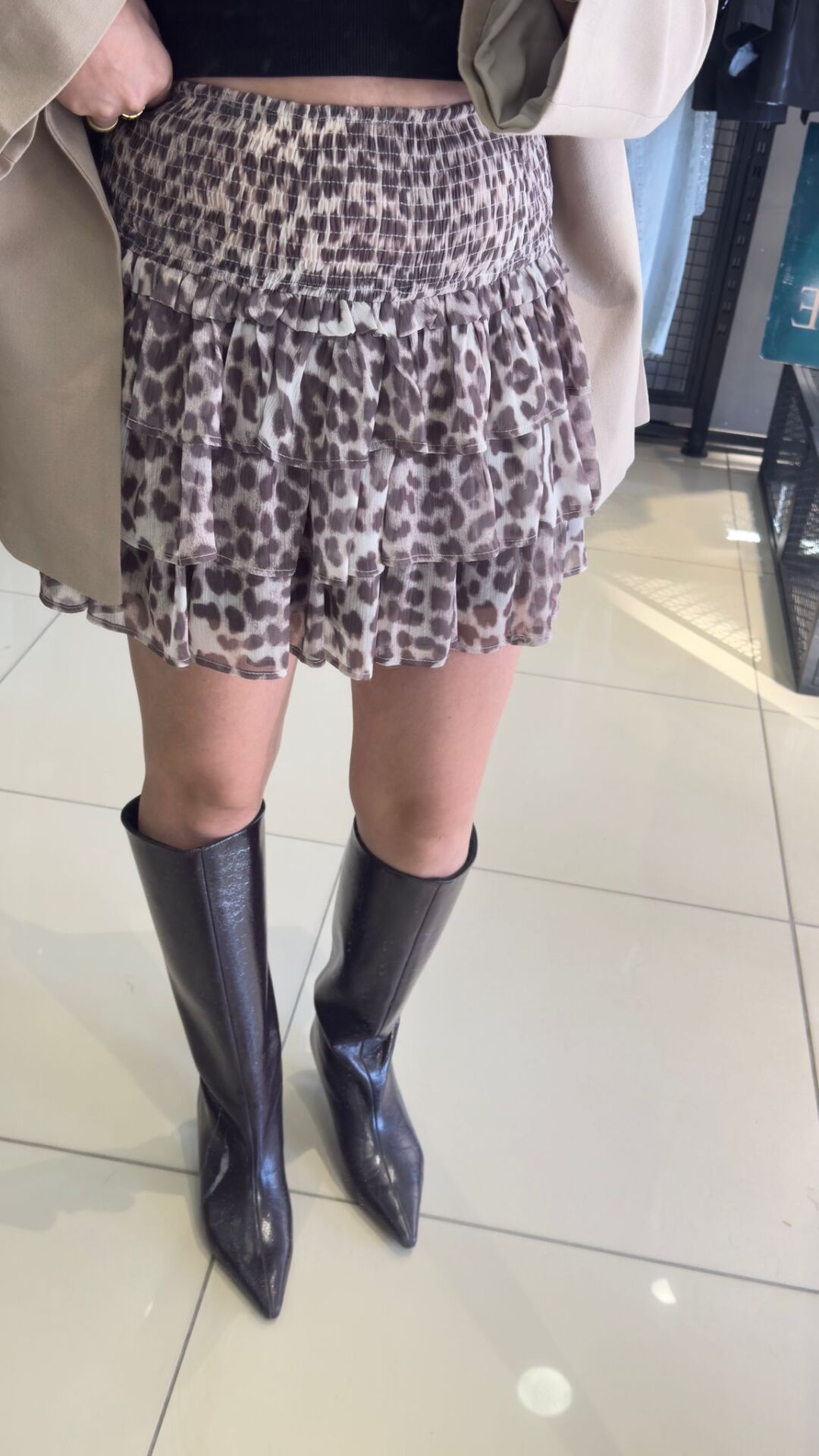 Leopar İçi Şortlu Etek