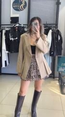 Leopar İçi Şortlu Etek