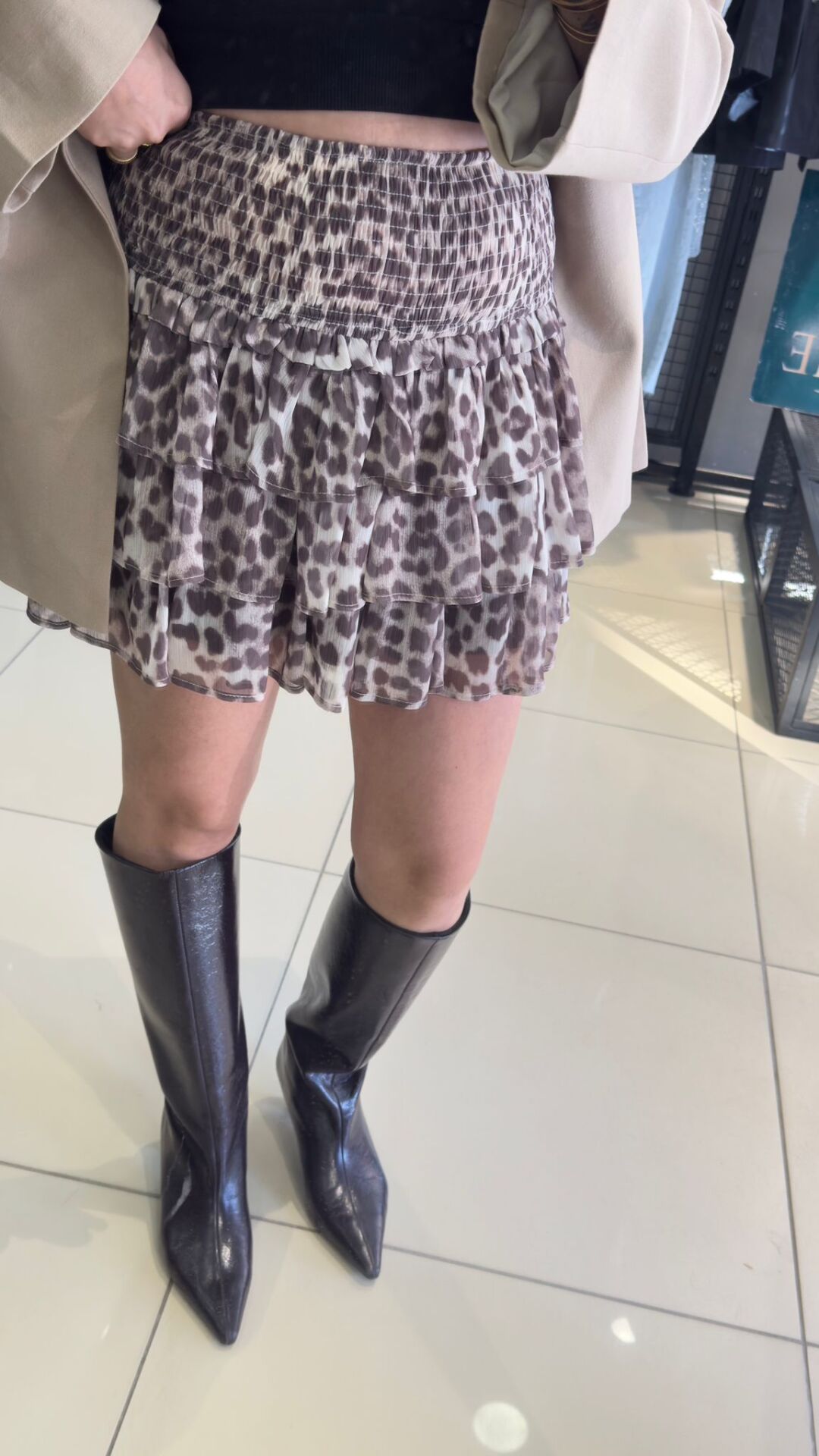 Leopar İçi Şortlu Etek