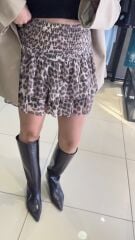Leopar İçi Şortlu Etek
