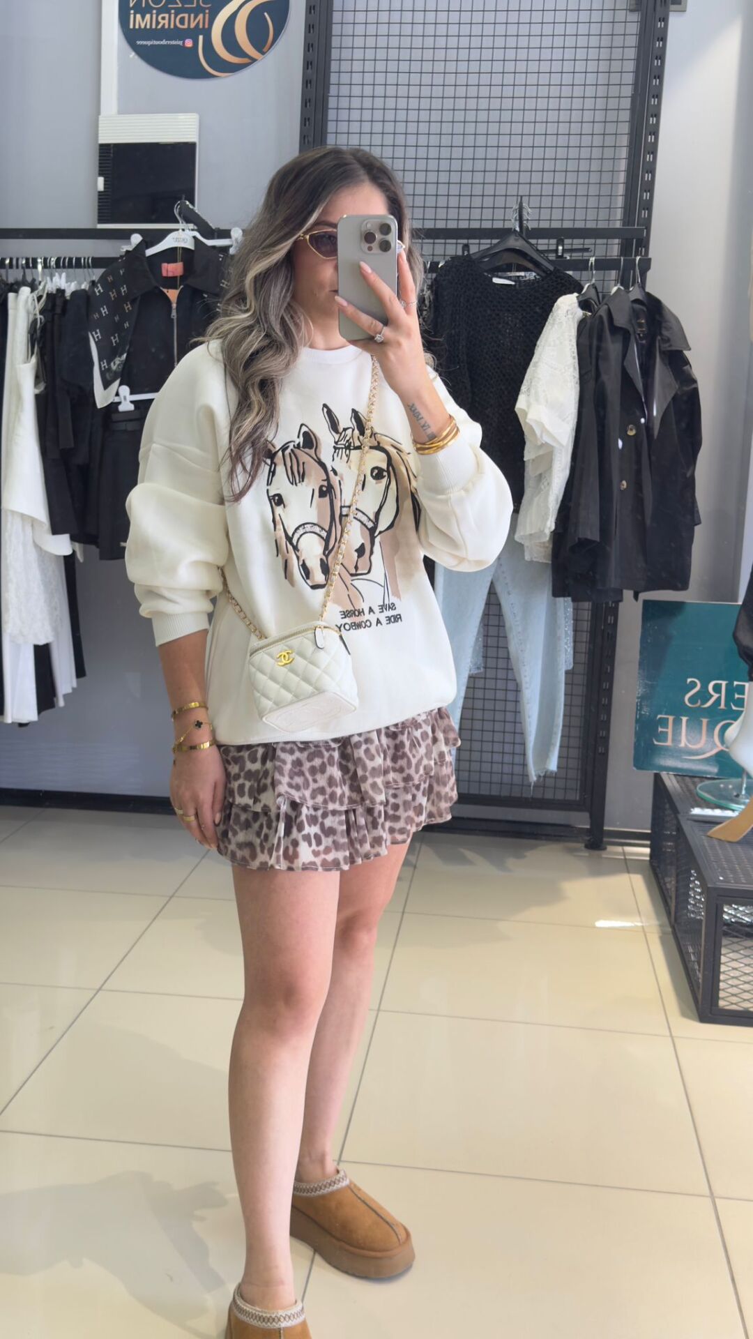 İçi Şardonlu Baskılı Sweat