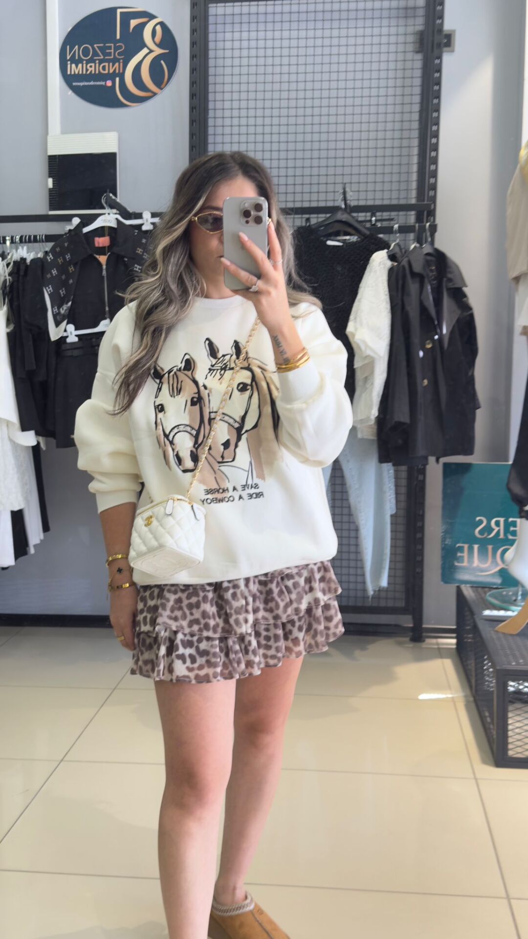 İçi Şardonlu Baskılı Sweat