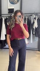 Dilvin Marka Triko Bluz-BEYAZ-KAHVE-BORDO-SİYAH