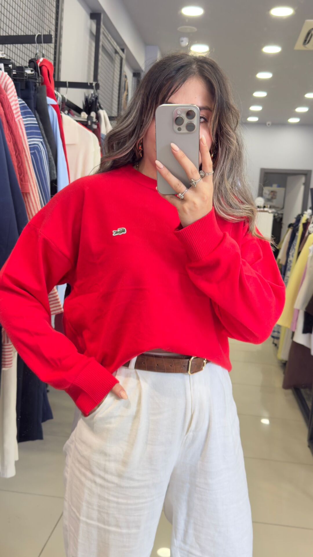 Orjınal Marka Triko Kazak-KIRMIZI