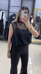 Marka Model Şİfon Detaylı Bluz