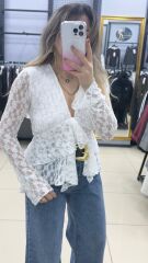 Dantel Baglamalı Bluz