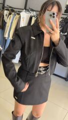 Çift Fermuarlı Kısa Ceket