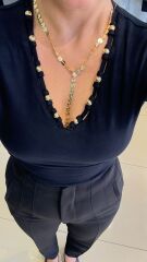 V Yaka Detaylı Bluz-SİYAH