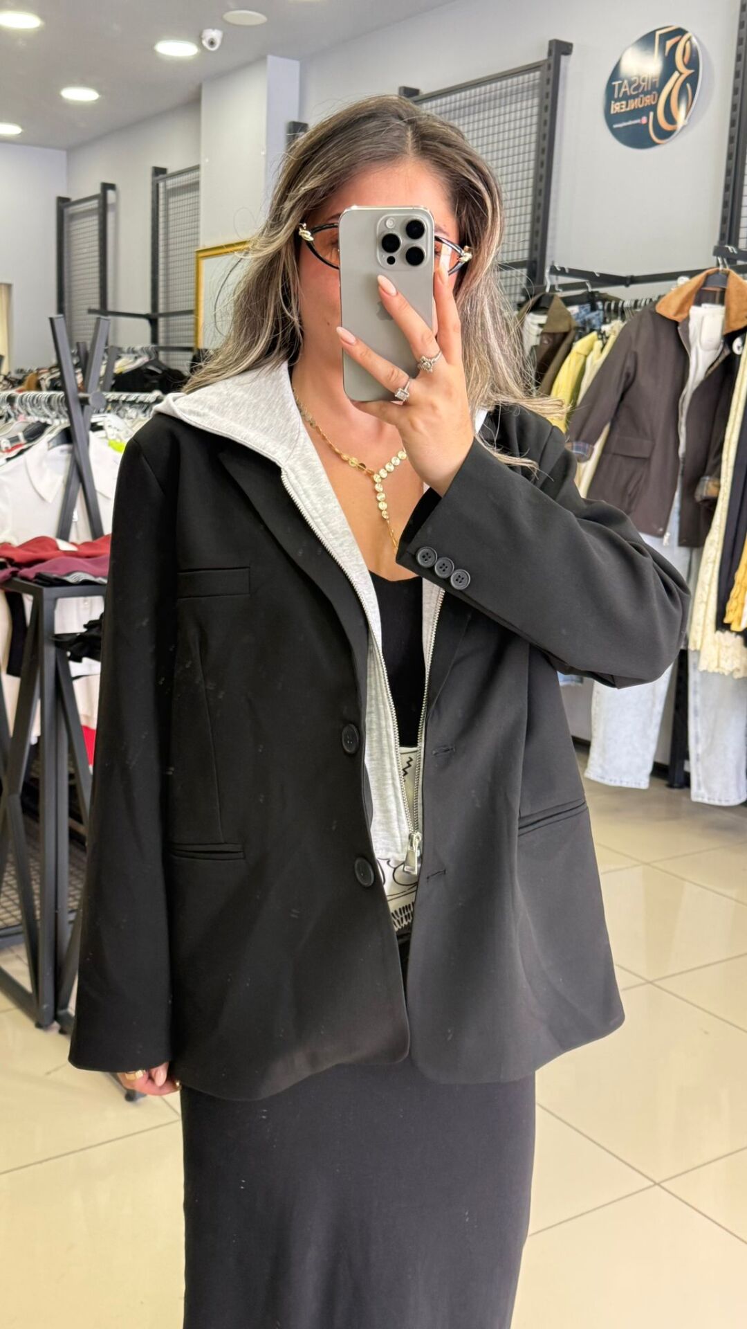 GriÇıkarılabilir Kapşonlu Premium Blazer-SİYAH