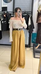 Orjınal Marka Kendinden Kemerli Pantolon