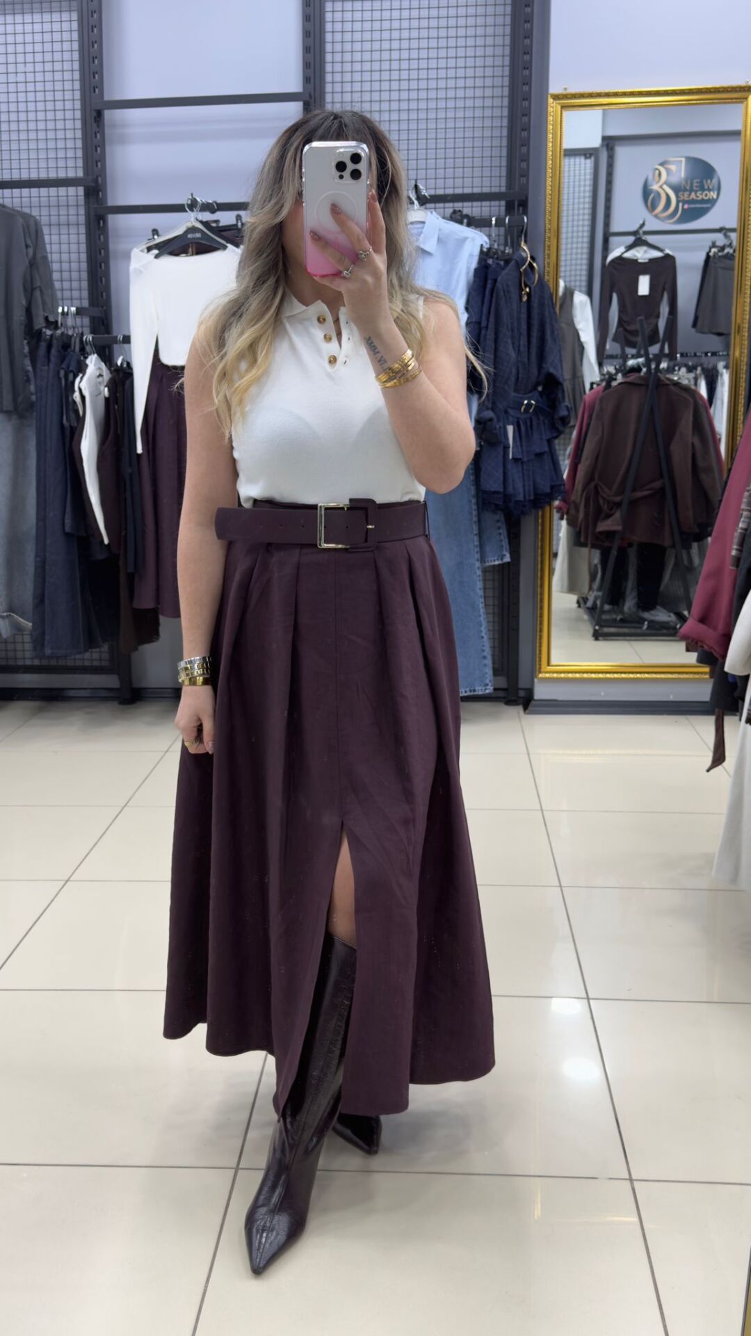 Corspan İplikli Orjınal Marka Polo Yaka Bluz-BEYAZ