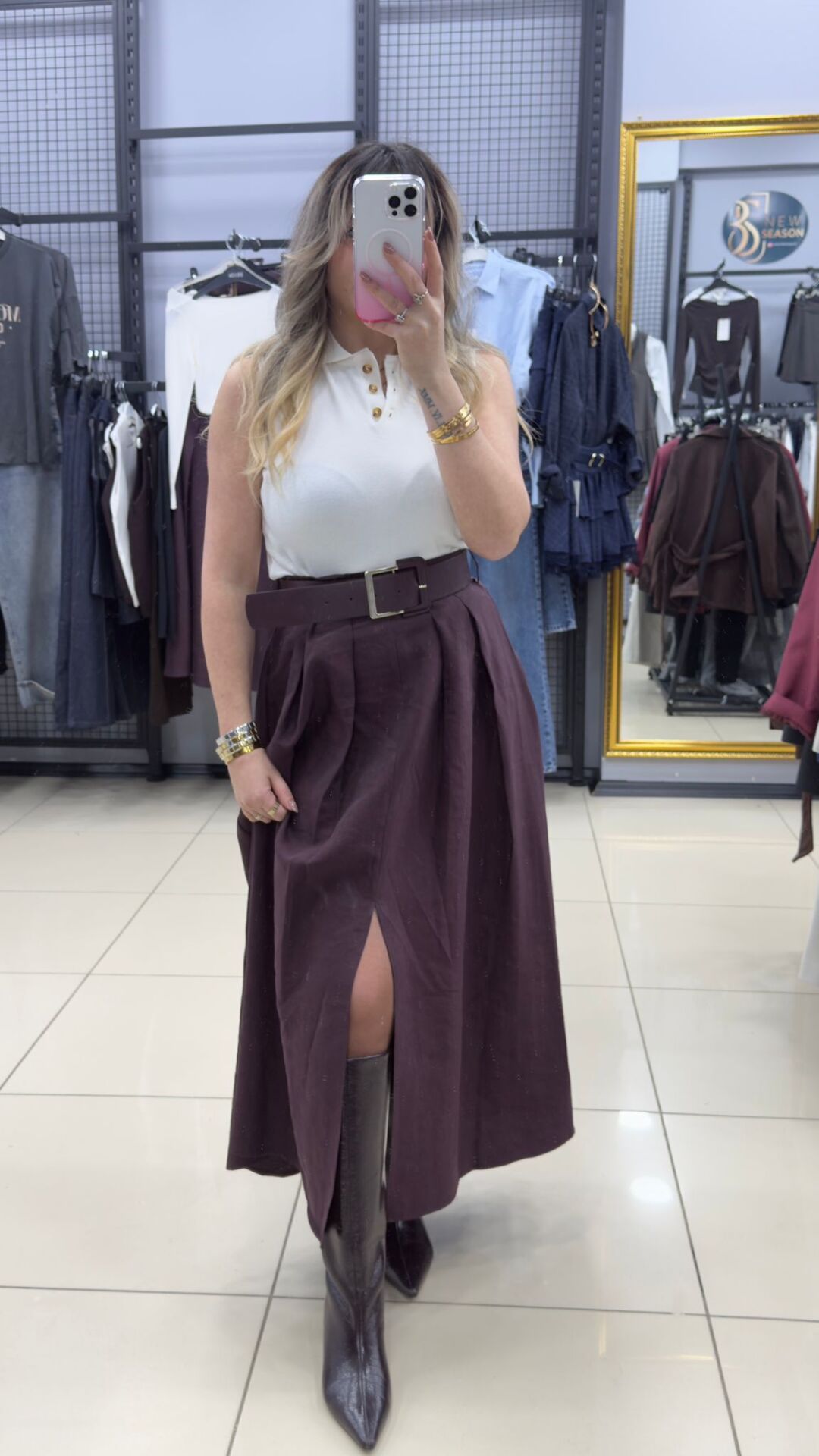 Corspan İplikli Orjınal Marka Polo Yaka Bluz-BEYAZ