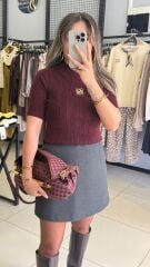 Marka Model Triko Bluz-BORDO