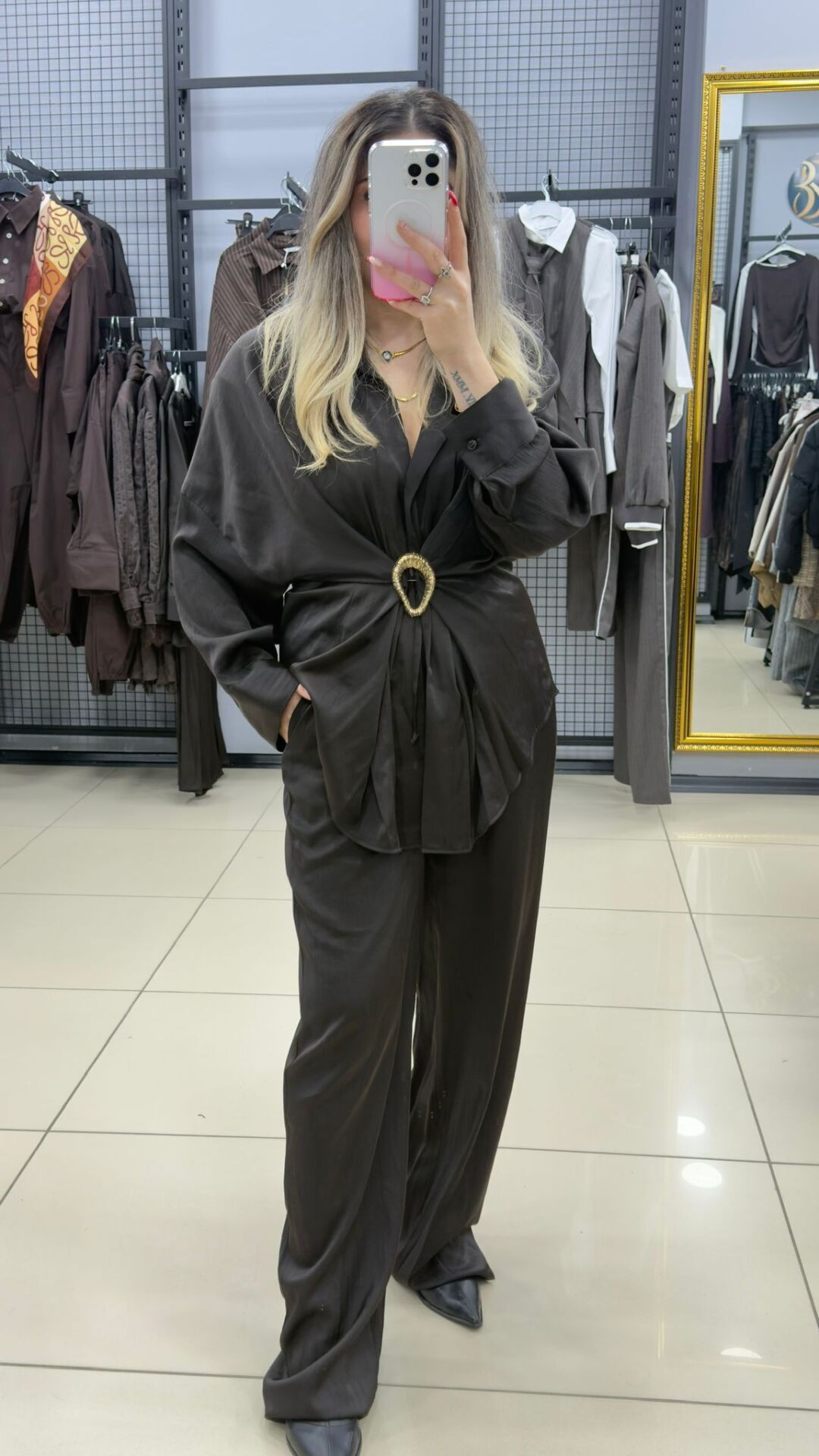 Saten Büzgülü Bros Detaylı Takım