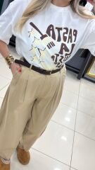 Orj Baskılı Beyaz Tshirt