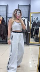 Şerit Ve Bel  Detaylı   Crop Esofman Takımı