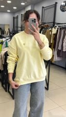 Marka Model Şardonsuz Sweatshirt-SARI