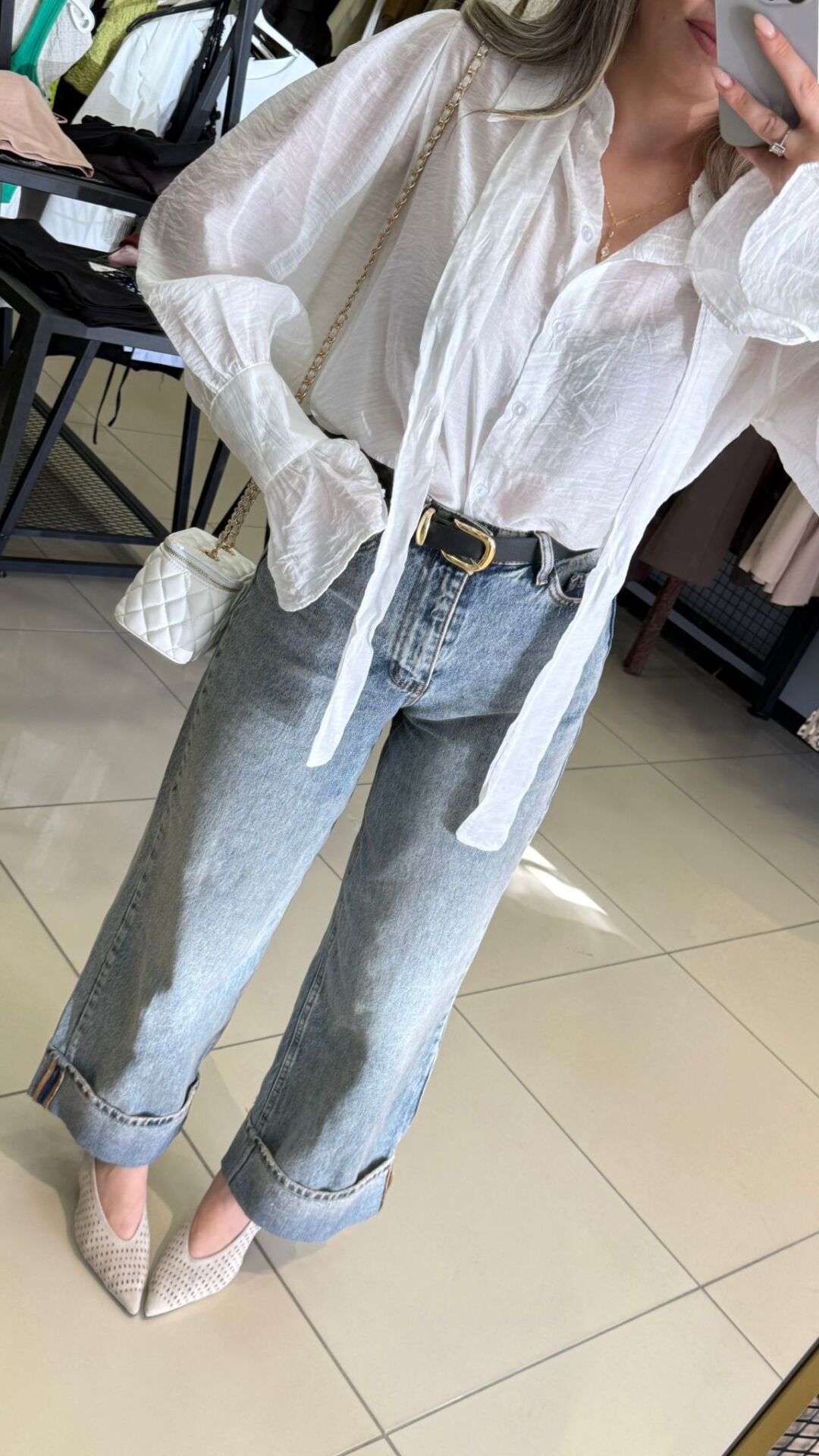 Paçası Katlı Tasarım Jean