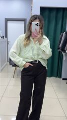 Şerit Detaylı Gömlek-SARI