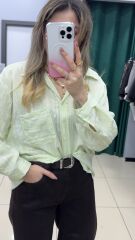 Şerit Detaylı Gömlek-SARI