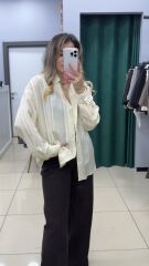 Şerit Detaylı Gömlek-SARI