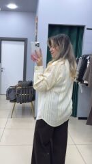 Şerit Detaylı Gömlek-SARI