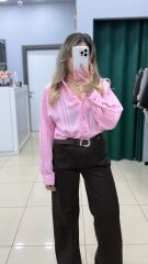 Şerit Detaylı Gömlek-PEMBE