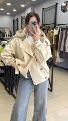 Çıkarılabilir Kürk detaylı Tasarım Trenç