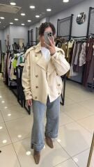 Çıkarılabilir Kürk detaylı Tasarım Trenç