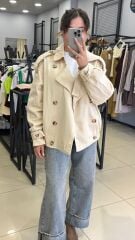 Çıkarılabilir Kürk detaylı Tasarım Trenç