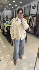 Çıkarılabilir Kürk detaylı Tasarım Trenç