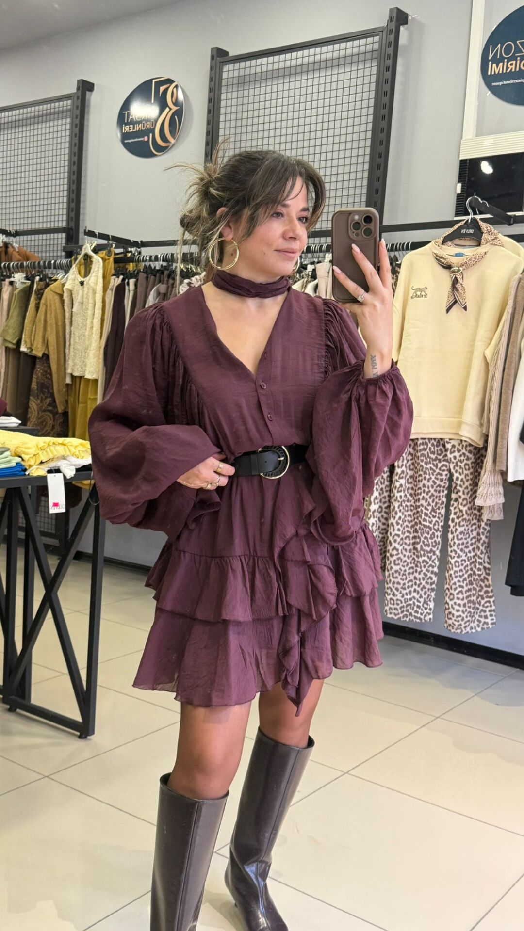 Marka Model Tasarım Elbise-BORDO