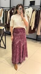 Bordo Şal Detaylı Etrk