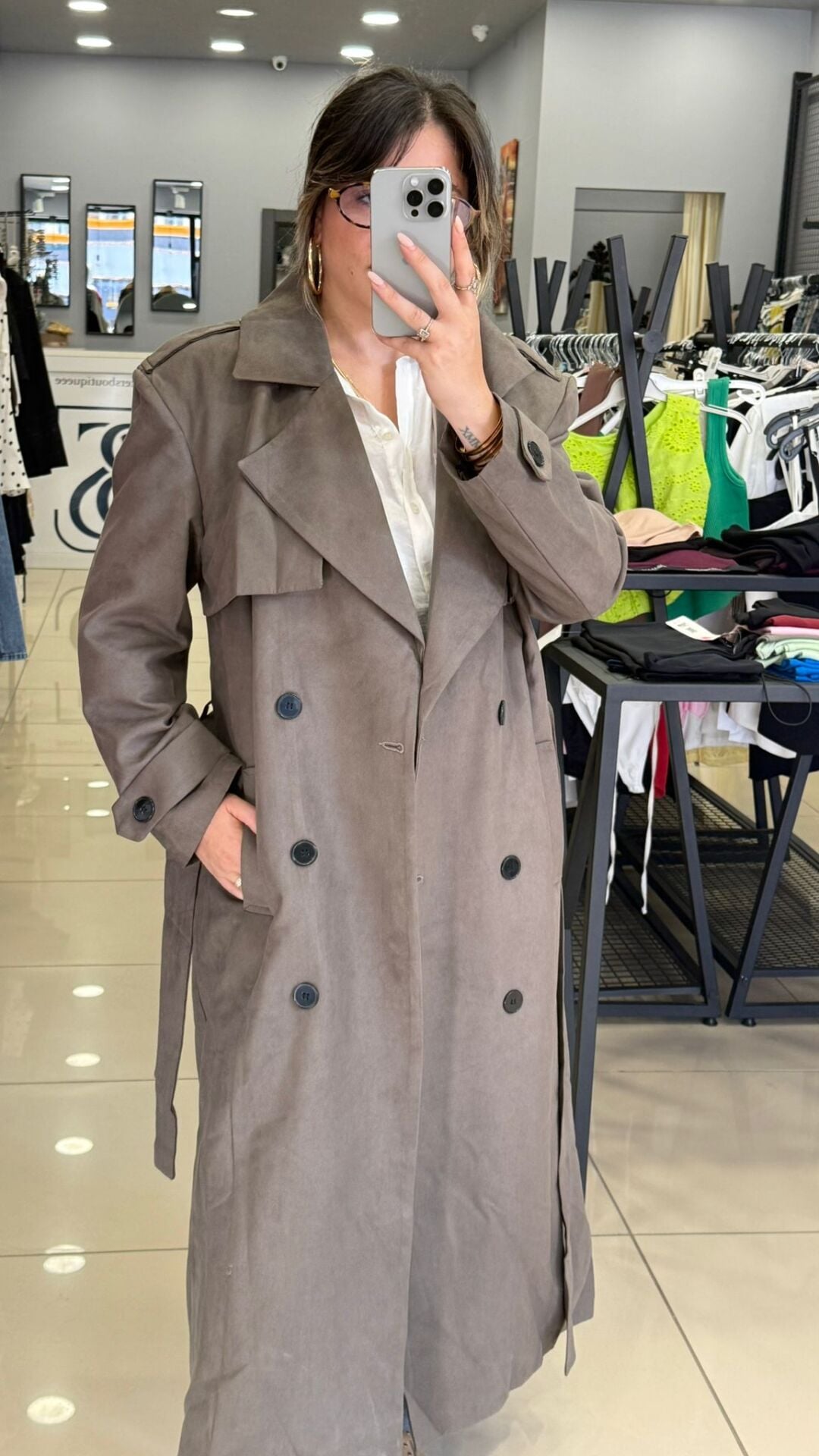 Premium Süet Trenç