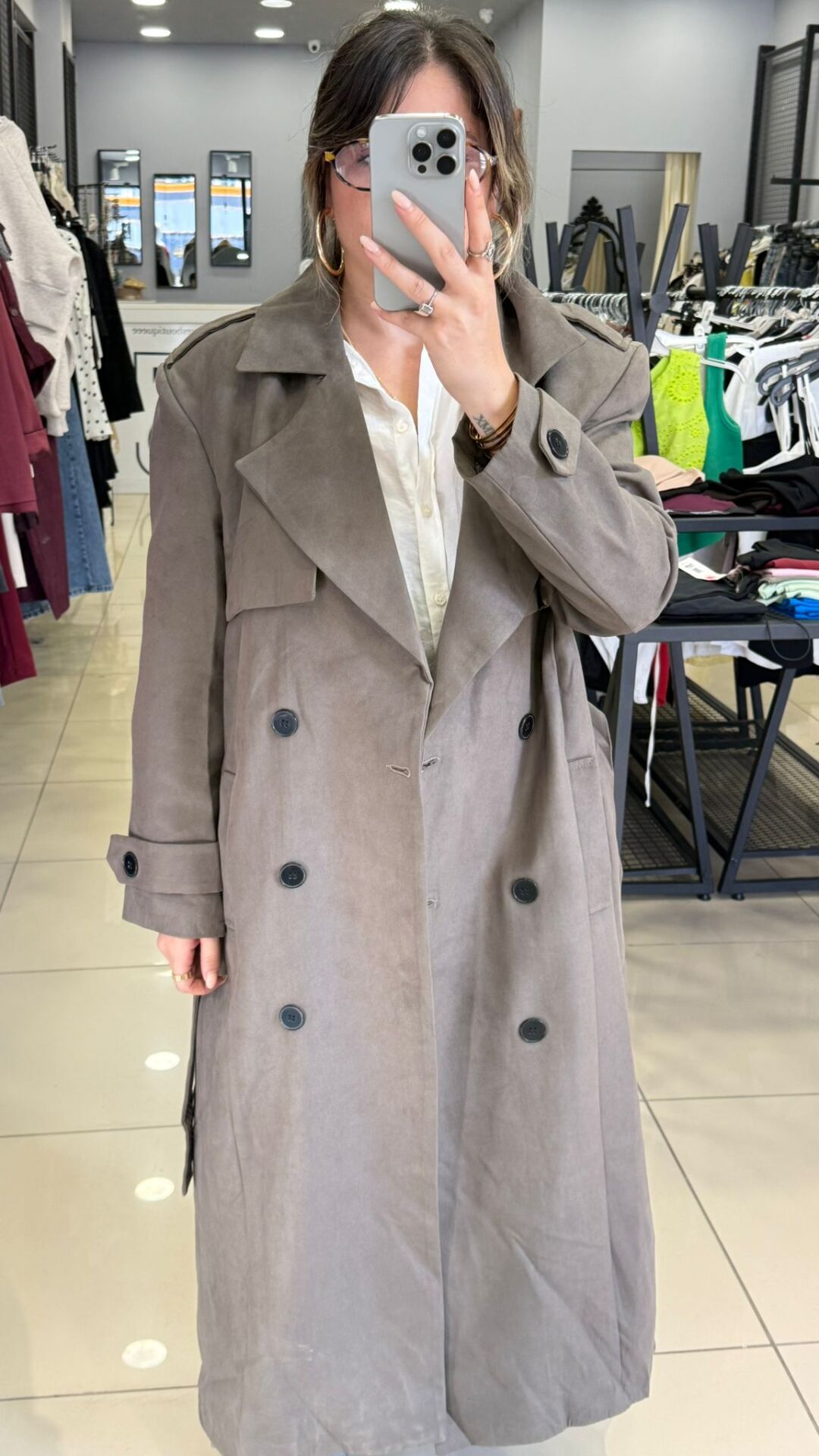 Premium Süet Trenç