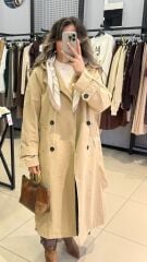 Kendinden Fularlı Tasarım Trenç