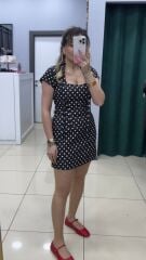 Marka Model Puantıyelı İçi Şortlu Elbise-SİYAH