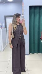 Kahve Yelekli Takım