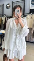 Fırfır Tasarım Şifon Gömlek