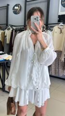 Fırfır Tasarım Şifon Gömlek