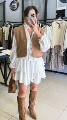 Süet Tasarım Yelek