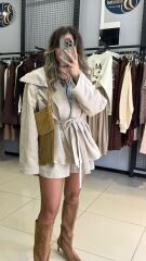 Belden Bagcıklı Trenç