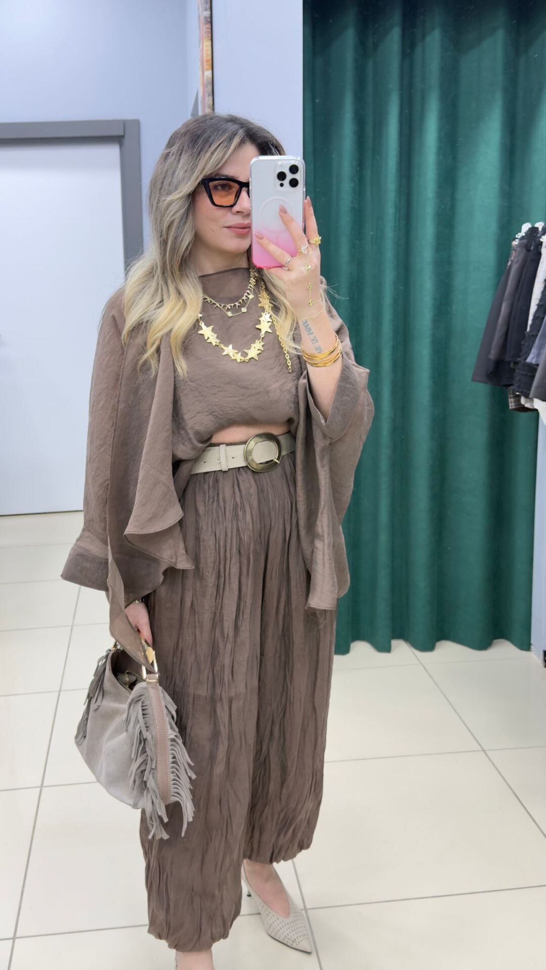 Piliseli Astarlı Şalvar Pantolon