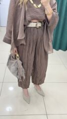 Piliseli Astarlı Şalvar Pantolon