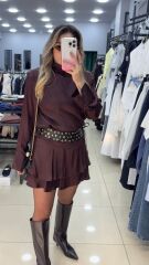 İçi Şortlu Kendinden Kemerli Saten Takım