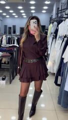 İçi Şortlu Kendinden Kemerli Saten Takım