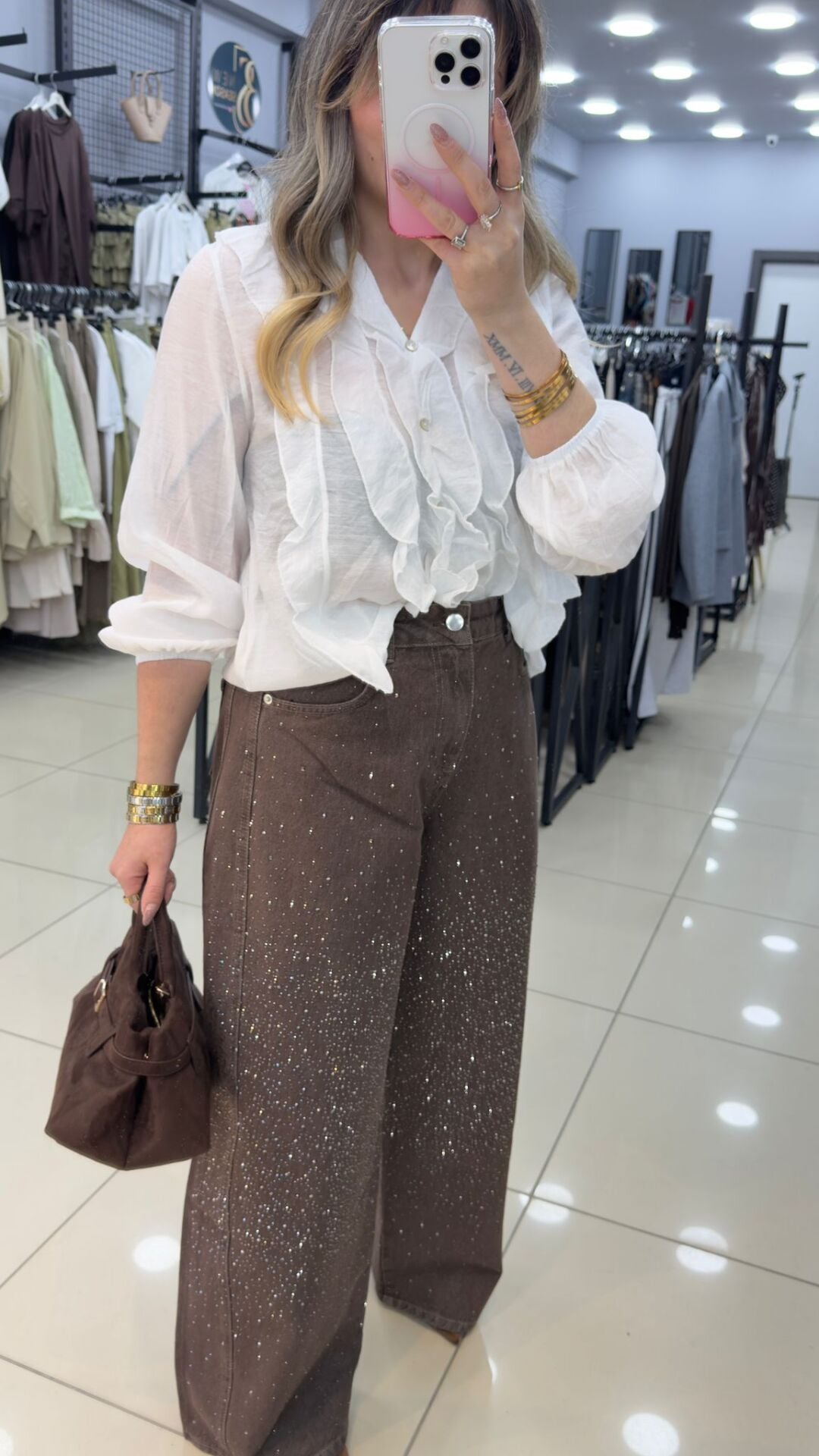 Kahve Taşlı Pantolon