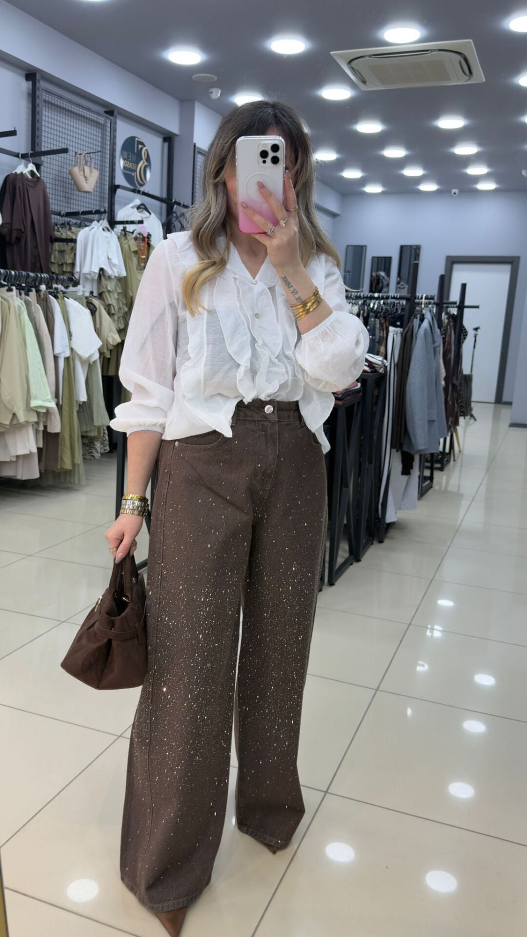 Kahve Taşlı Pantolon